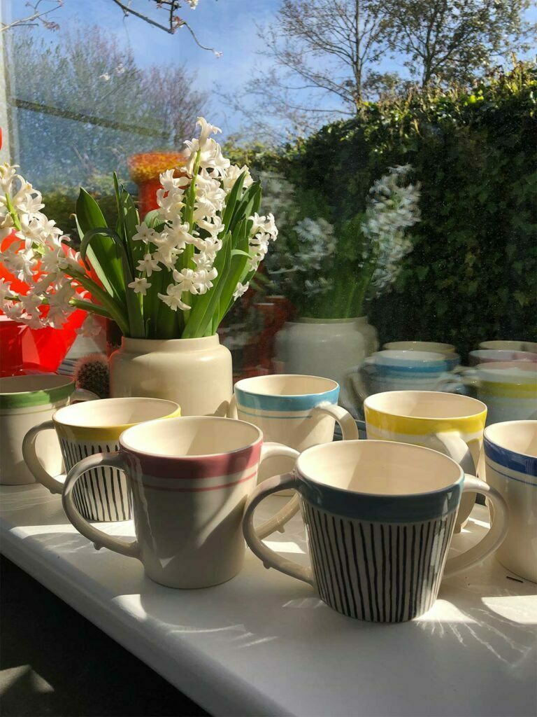 two handle ceramic mugs by Nicola Easton