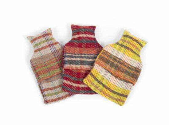 Recycled wool hot water bottles