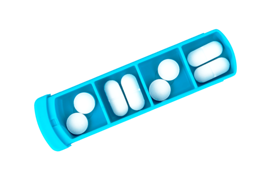 Colour rack pill box